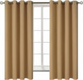 BGment Blackout Curtains for Living Room - Grommet Thermal Insulated Room Darkening Curtains for Bedroom, 2 Panels of 52 x 63 Inch, Khaki
