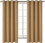 BGment Blackout Curtains for Living Room - Grommet Thermal Insulated Room Darkening Curtains for Bedroom, 2 Panels of 52 x 63 Inch, Khaki