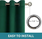 BGment Christmas Sliding Door Curtain 180 X 96 Inches, Wide Thermal Blackout Curtains Room Darkening Room Divider Window Curtain, 1 Panel, Emerald, 96 Length X Wide 180