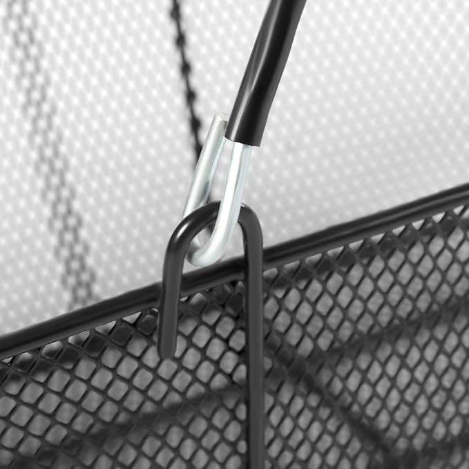 12Pcs Black Metal Shopping Basket with Handles, Portable Wire Shopping Basket, Black Wire Mesh shopping Basket Set for Supermarkets, Retail Stores.
