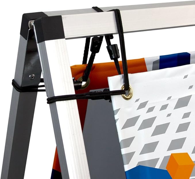 Vispronet Horizontal A-Frame Banner Stand – 3ft x 24.5ft Aluminum Outdoor Banner Stand, Portable Banner Display Stand for Promotional & Sporting Events, Sideline Banner Frames, Frame Only