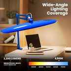 Neatfi XL 2,200 Lumens LED Task Lamp, 24W Super Bright Desk Lamp, 117 Pcs SMD LED, 4 Level Brightness, Dimmable, Task Light for Home, Office, Workbench (Non-CCT, Sapphire Blue)