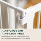 Cumbor 2 Pack 29.7-40.6"(Extensions Included) Baby Gate for Stairs, Mom's Choice Awards Winner-Auto Close Dog Gate for doorways, Pressure Mounted Pet Gate Indoor, Wide Safety Child Gate for Dog,White