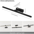 Dimmable Black Picture Lights with Remote and Timer Wireless Art Lights Rechargeable Gallery Lighting for Canvas Portrait 24'' Inch 5W Warm White