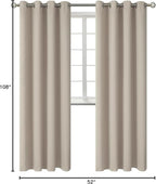 BGment Room Darkening Curtains 108 Inches Long - Grommet Thermal Insulated Drapes Window Treatment Curtains for Bedroom, 2 Panels, 52 x 108 Inch, Camel