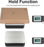 Fuzion Shipping Scale - Wireless Postal Scale 110LB x 0.1oz, Large LCD Display, 5 Units, Digital Scale for Packages - Dual Power Options (Batteries & Adapters)