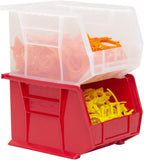 Akro-Mils 30239 AkroBins Plastic Storage Bins, Space-Saving Stackable Bins for Garage, Pantry, Craft Organization, 11-" x 8-" x 7-", Red, 6-Pack