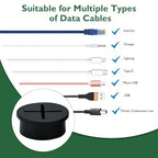 10Pcs Desk Grommet, 1" (25mm) Black Silicone Cord Hole Cover, Flexible Rubber Wire Grommets, Wall Grommets for Cables Management, Table, Countertop, Cabinets and Furnitures Wire Organizer
