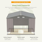 Patiowell 10 x 12 FT Metal Storage Shed for Outdoor with Floor Frame, Steel Yard Shed with Design of Lockable Doors, Utility and Tool Storage for Garden, Backyard, Patio, Outside use,Brown