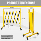 Metal Expandable Barricade, 11 Feet Retractable Fence Outdoor, Mobile Safety Barrier Gate, Easily Assembled Expanding Gate with Casters, Collapsible Accordion Barricade Gate Outdoor (11 FT)