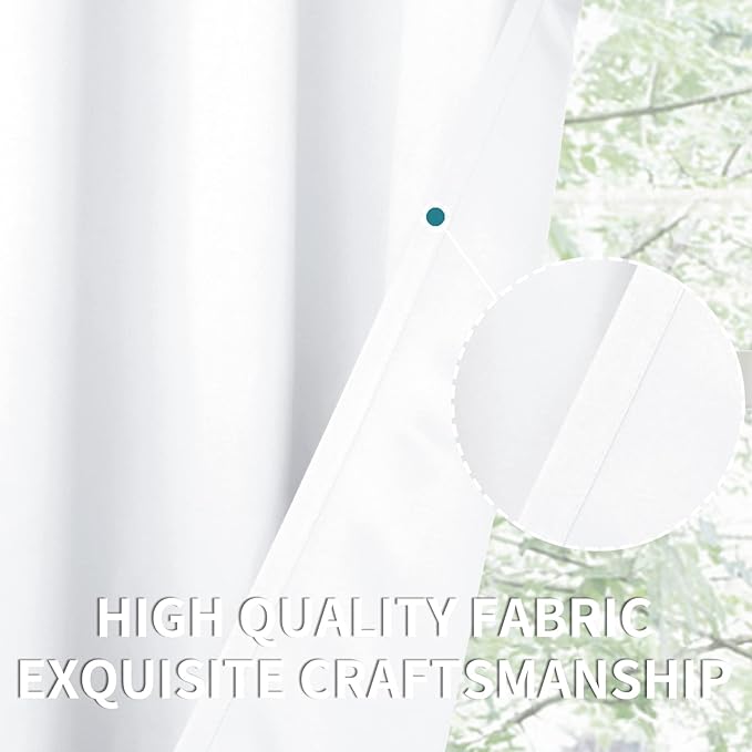 BGment Pure White Sliding Door Curtain 108 Inch Long - Wide Room Darkening Room Divider Curtain for Bedroom Privacy Themral Insulated Grommet Separator Drape, 1 Panel, 100 X 108