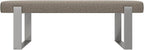 VANT Upholstered Bed Bench - Faux Merino Wool Brown - Brushed Nickel - Contemporary Modern, Bedroom Bench Seat, Hallway, or Entryway