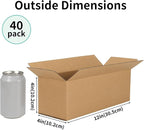CRUGLA 40 Packs 12x4x4 Shipping Boxes for Small Business, Corrugated Cardboard Boxes Bulk for Shipping Packing Mailing