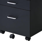 File Cabinet,3 Drawers Filing Cabinet for Home Office,Storage Drawers,with Wheels,Rolling Mobile,Printer Stand,Office,WorkHanging File Folders,19" L x 16" W x 22" H,Black