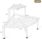 Corner Plant Stand Outdoor Metal,2 Tier Heavy Duty Ladder Plant Shelf Indoor for Multiple Plants,37.08" L x 22.83" W x 20.07" H,White