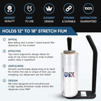 300 BACKSAVER - Best Selling Stretch Film Dispenser with Extended Handle, Industrial Strength for Packing Wrap, Holds 14"-20" Rolls with Adjustment Furniture, Boxes & Pallets (1 Pack)
