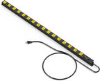 JUNNUJ Long Metal 16 Outlet Power Strip,Wide Spaced Garage Industrial Heavy Duty Power Strip,Surge Protection 4800J,Wall Mount Screws Outlet with Switch 5-15P High Amp 6-20R T-Slot (Yellow, 6FT)