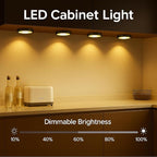 YGS-Tech LED Puck Lights, Under Cabinet Lighting Black Trim, 3000K Warm White, CRI90+, Touch Dimming, All Accessories Included, Under Counter Lighting for Kitchen, Closet Lights, Safe Light, 3-Pack