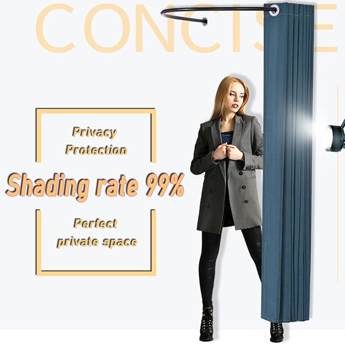 HIYOUGO Fitting Room Kit, Clothing Store Dressing Room, Corner Changing Room with Black U Rod and Thick Blackout Curtains, Fashion Privacy Shelter Tend Cabana (Color : Pink, Size : 95cm)