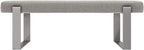 VANT Upholstered Bed Bench - Weave Moondust Grey - Brushed Nickel - Contemporary Modern, Bedroom Bench Seat, Hallway, or Entryway