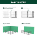 FXW Garden Fence Outdoor for The Yard – 32in(H) x 54.7ft(L) Heavy Duty Metal Animal Barrier for Dog and Rabbit, Decorative Dog Fence, 24 Panels, Silver