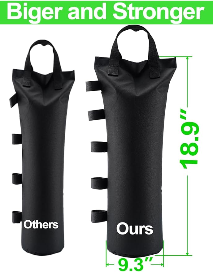 120LBS Extra Large Heavy Duty Canopy Weights Sand Bags for Ez Pop Up Canopy Tent Gazebo Outdoor Instant Sun Shelter Patio Umbrella, Upgraded 5 Full-Sized Magic Stick and 2 Nylon Handles, 4Pack