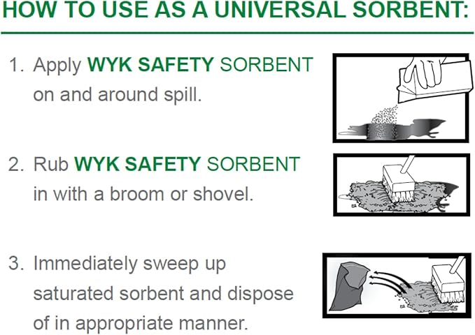 WYK Safety Sorbent 500 Series – 2 qt Shaker Carton - Industrial Liquid & Oil Absorbent and Traction Agent for Spills, Leaks & Safety Maintenance – By FryOIlSaver Co