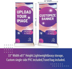 BillyPrint Custom Premium Retractable Banners 33x81in with Wide Base Stand & Padded Travel Bag, Customizable Roll Up Banner - Fast Delivery - 1 unit