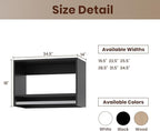 ROOMTEC 34.5" Tall Hanging Closet Unit, Modular Closet System with Hanging Rod, Wardrobe Organizer for Bedroom or Walk-in Closet, Wall Mounted, Customizable Clothes Storage Unit, Black