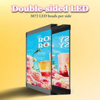 P10 39"x14" Double-Sides LED Advertising Sign Outdoor Digital Billboard with High Brightness, WiFi Programmable for Stores, HD Image/Text Display, Weatherproof & Energy Efficient