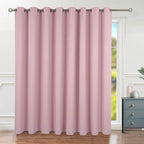 BGment Fashion Sliding Door Curtain 180 X 96 Inches, Wide Thermal Blackout Curtains Room Darkening Room Divider Window Curtain, 1 Panel, Pink, 96 Length X Wide 180