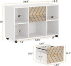 Tribesigns 2 Drawer File Cabinet, Large Mobile Lateral Filing Cabinet for Letter Size, Printer Stand with Storage Shelves and Rolling Wheels for Home Office (White)