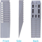 NADAMOO Time Cards Rack Retractable Time Card Holder with 10-Pocket,Plastic Wall Mounted Cards Holder Compatible with Time Card Machine Attendance Recorder Punch Clock for Office, Gray