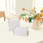 HORLIMER 6x6x2 inches Shipping Boxes Set of 50, White Corrugated Cardboard Box Literature Mailer