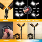 LUTEC 【Upgraded】 6290Max 15000 Lumen 138W Dimmable LED Work Light with Telescoping Tripod, Adjustable Color Temperature Dual-Head Work Light with Stand and 8 Ft 3-Prong Power Cord