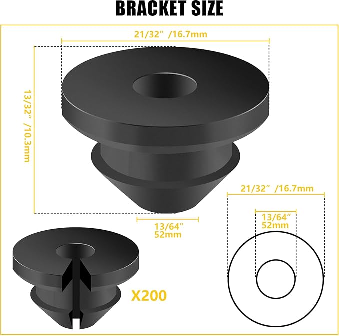 100Pack Rubber Cable Railing Grommets for 1/8" 5/32" 3/16" Cables for Wood/Metal Cable Railing Posts, 1/8" Level line Cable Railing Grommet,Cable Railing kit for Metal Posts……