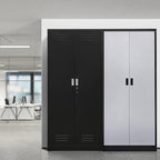 Metal Storage Cabinet with Locking Doors and Shelves, 71" Large Garage Locker with 4 Adjustable Shelves, Steel File Cabinet for Office, Garage, Home & Pantry (Black)