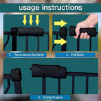 Extra Wide Baby Dog Gates for Doorways Tension Indoor Safety Gates Black Metal Large Pressure Mounted Pet Gate Walk Through Dog Gate for The House Stairs (Black, 76.38"-86.3"/194-219CM)