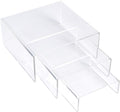 SimbaLux Acrylic Display Risers Clear Stand Set of 3 Small Low Profile Tiered for Showcasing Food, Cupcake, Dessert, Candy, Jewelry, Figurines, Photos, Retail & Home Decoration, Durable & Steady