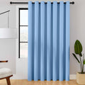 ChrisDowa Room Divider Curtain 90 Inches Long, Wide Blackout Sliding Door Curtain for Bedroom, Room Darkening Privacy Window Curtain for Patio Door (1 Panel Set, Sky Blue, 100 x 90 Inch)