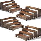 4 Set Large Wooden Tiered Riser Display Stands for Vendor Events,Stackable Perfume Organizer Cologne Stand for Men Women,Wooden Cupcake Dessert Stand,Wood Dessert Table Display Set,Food Display Risers for Party（12-11.2-10.4-9.6IN）