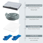 29 Pcs Universal Spill Kit Portable Complete 2.6 Gallon Spill Kit, Absorbs Oils Water and More, Yellow Bucket, 20 Absorbent Pads, 2 Pcs 3" x 4' Sorbent Socks, 5 Disposal Bags, PVC Gloves