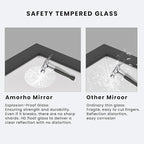 Amorho Black Bathroom Mirror, 50 X30 Inch Thick Metal Framed Wall Mirrors for Over 2 Sinks, Bedroom, Living Room, Entryway, Large Rectangle Wall-Mounted Mirrors.