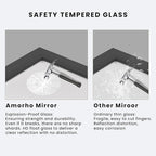 Amorho Black Bathroom Mirror, 48x30 Inch Thick Metal Framed Wall Mirrors for Over 2 Sinks, Bedroom, Living Room, Entryway, Large Rectangle Wall-Mounted Mirrors.