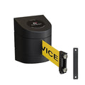 Crowd Control Warehouse - CCW Series WMB-230 Magnetic Wall Mount Retractable Belt Barrier - 30 Foot Belt, Yellow with"Out of Service" Black Letters Belt with Black ABS Case