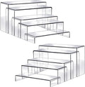 Fixwal 10pcs 2 Set Acrylic Risers for Display Clear Perfume Organizer Stands Acrylic Display Risers for Show Figures, Cupcake, Jewelry, Toys, Perfume and More (Large Size)