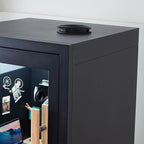 Office Pod, Mobile Office Pod Booth, Solo Soundproof Booth with Acoustic Panels, Sound Pod Silent Ventilation, Wheels and Feet, Privacy pod, Built-in Table, LED Lighting, AC, USB Ports - Black
