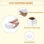 HORLIMER 6x4x3 inches Shipping Boxes Set of 50, White Corrugated Cardboard Box Literature Mailer