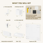 VUSIGN Peg Board Combination Kit, 22"x22" Pegboards and Accessories for Wall Organization with Two Installation Modes, Pegboard Wall Organizer for Office, Home, Desk,White Peg Board