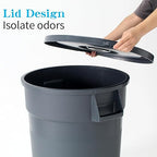 Outdoor Trash Can with Lid, 32 Gallon Trash Can with Lid and Wheels, Heavy-Duty Construction, Perfect Backyard, Deck, or Garage (2 Pack)